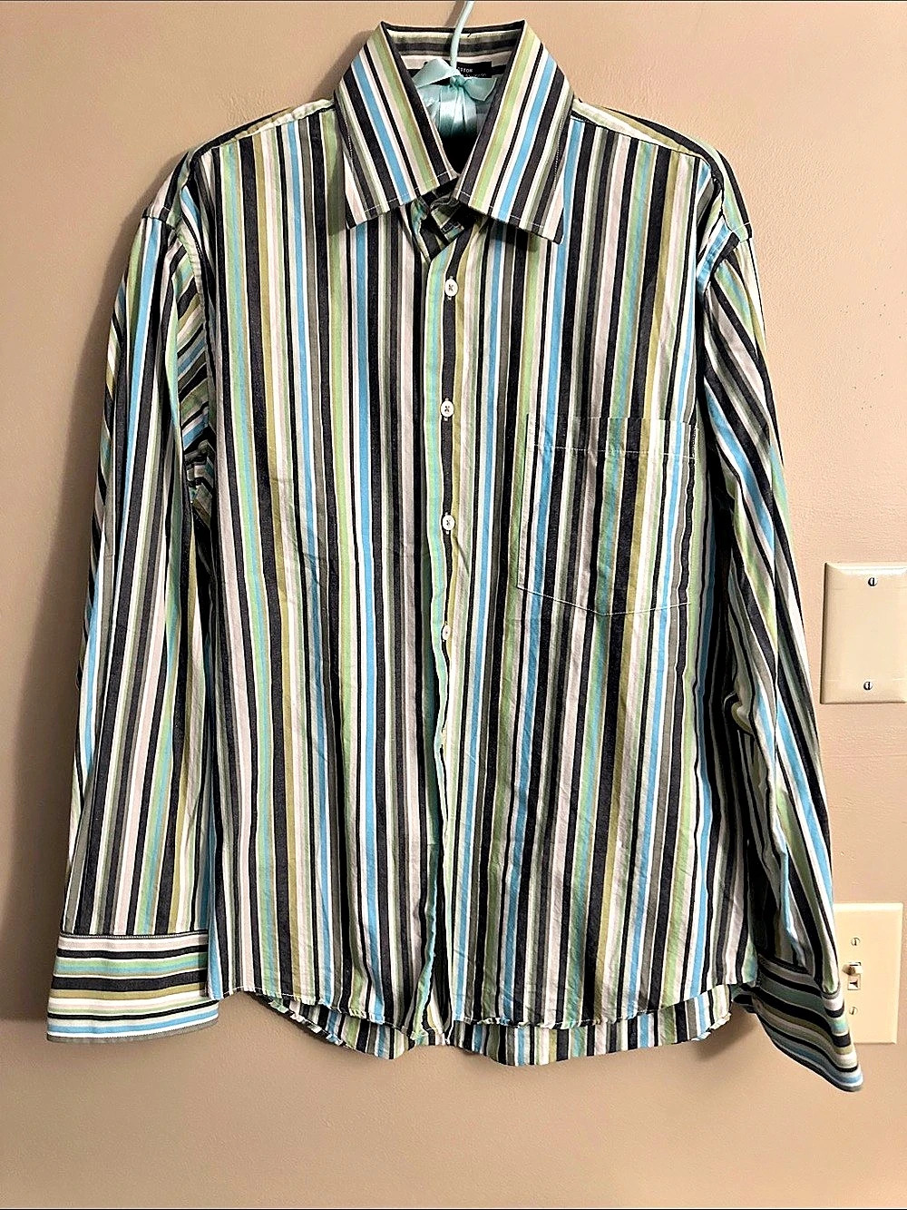 Michael Brandon Men's Striped Cotton Shirt Size Medium